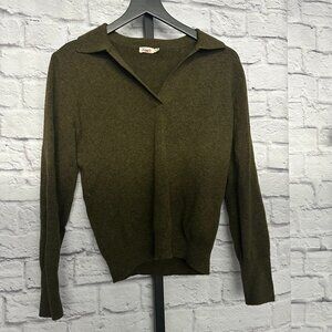 Olive Green V-Neck Sweater